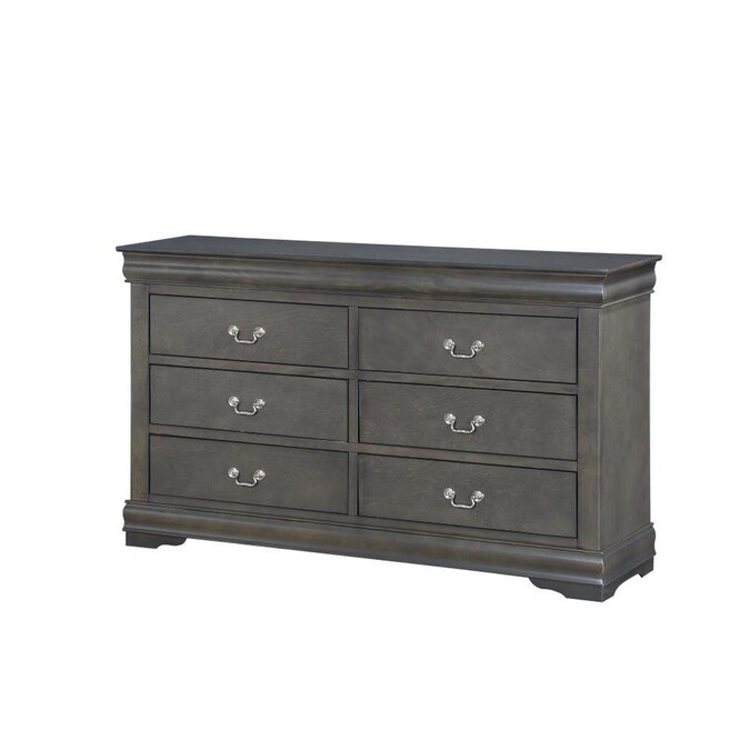 ACME Furniture Louis Philippe Dark Gray 6-Drawer Dresser/TV Stand Dresser in the Dressers ...