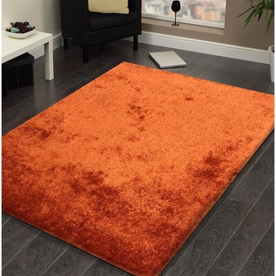 Amazing Rugs 5 x 7 Rust Indoor Solid Handcrafted Area Rug Amazing Rugs 5 x 7 Rust Indoor Solid Handcrafted Area Rug