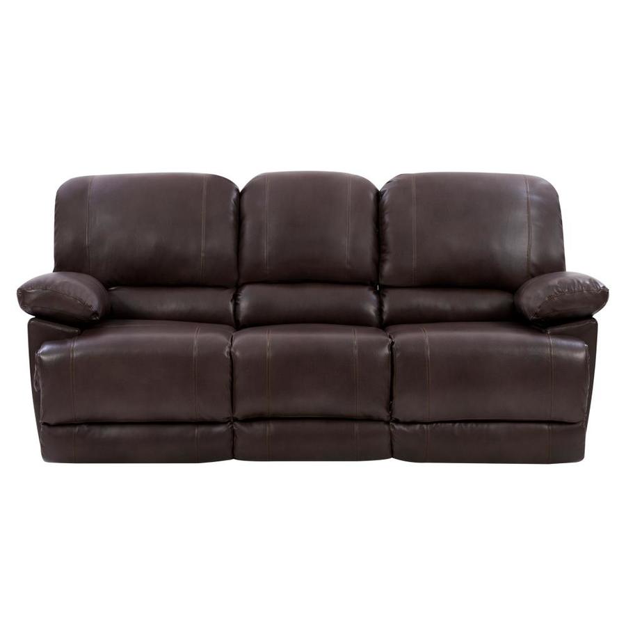 Corliving Lea Mission Shaker Chocolate Brown Faux Leather Reclining Sofa In The Couches Sofas Loveseats Department At Lowes Com