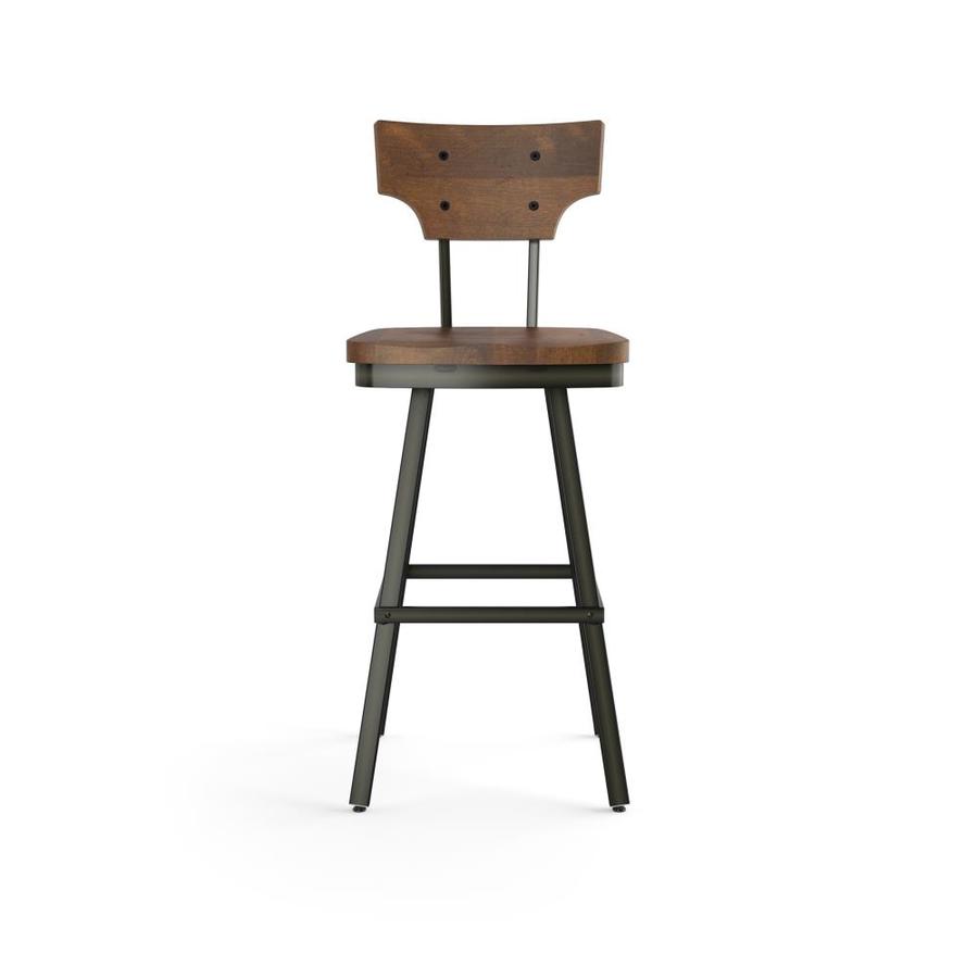 Amisco Ferguson Medium Brown Counter Height Swivel Bar Stool in the Bar