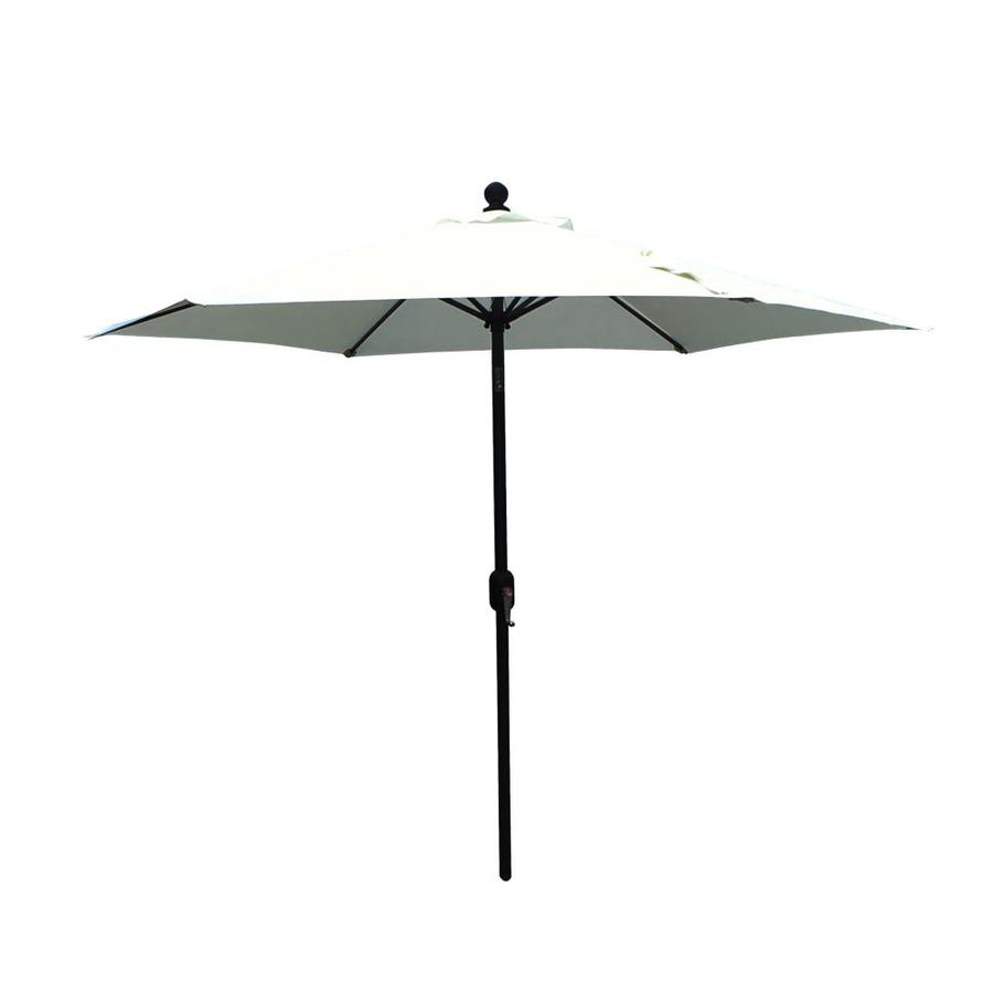 Clihome 9 Ft Hexagon Off White With Black Aluminum Frame Crank Market Patio Umbrella In The Patio Umbrellas Department At Lowes Com