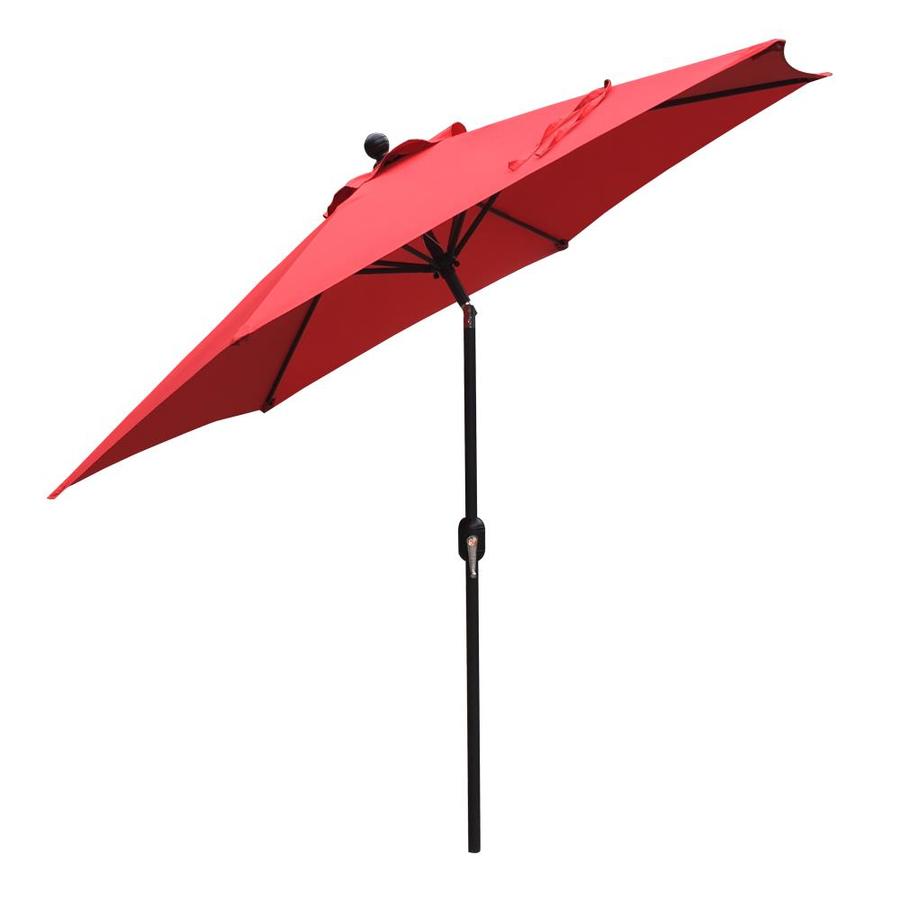 red patio umbrella