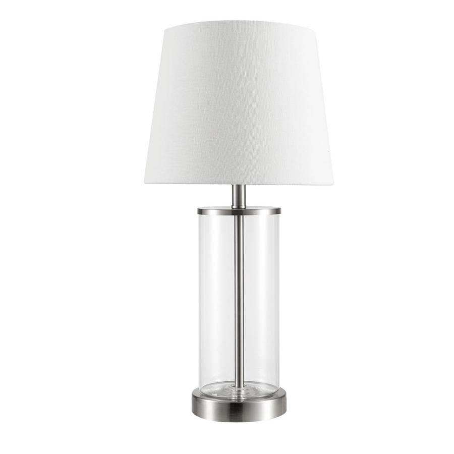 Steel Base Table Lamp with Fabric Shade 