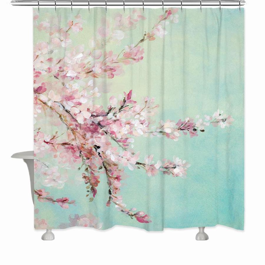 Laural Home Cherry Blossoms Shower Curtain 71x72 In The Shower Curtains