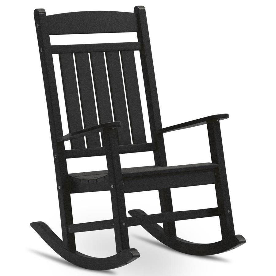 Durogreen Icon Black Plastic Rocking Chair S With Slat Seat In The Patio Chairs Department At Lowes Com