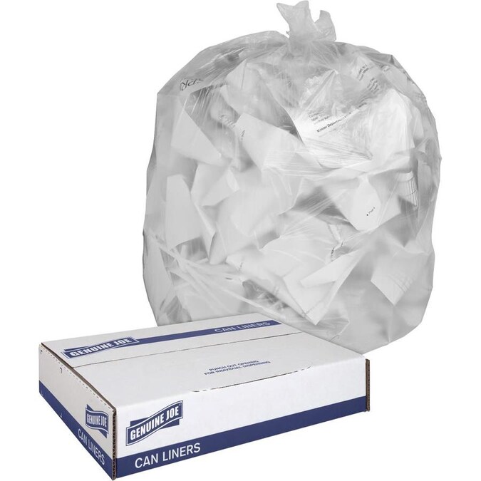 Genuine Joe 33-Gallon Clear Outdoor Polypropylene Can Trash Bag in the Trash Bags department at ...