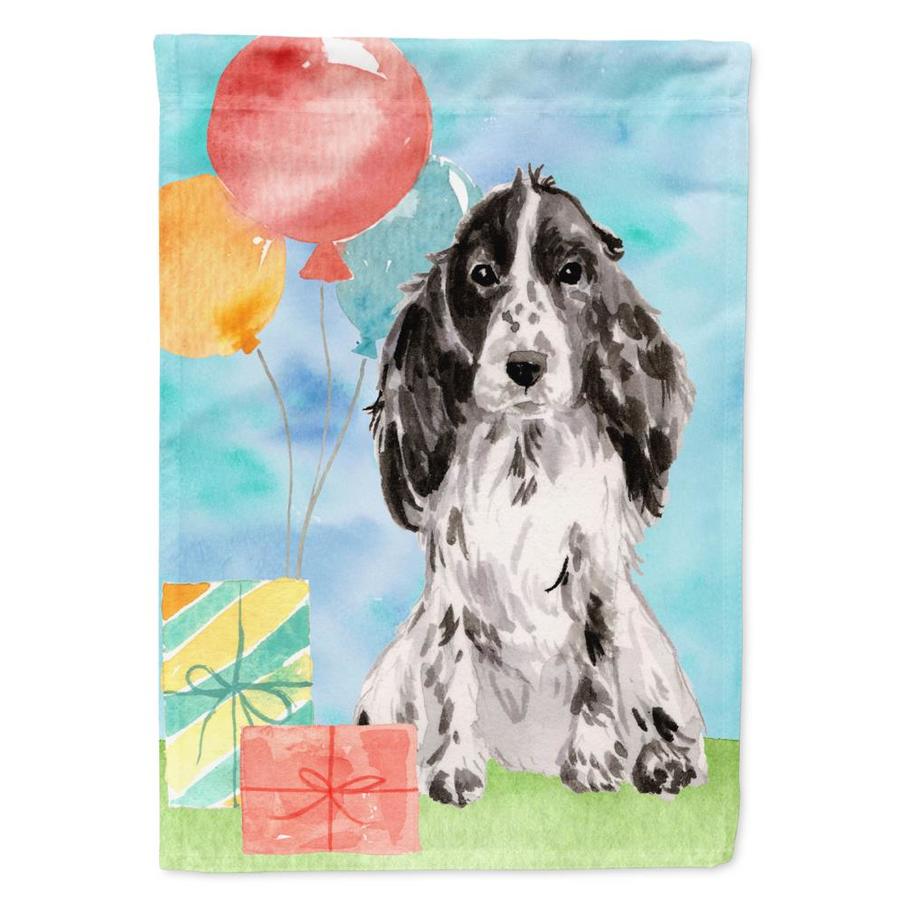 Caroline S Treasures Happy Birthday Black Parti Cocker Spaniel Flag Canvas House Size In The Decorative Banners Flags Department At Lowes Com