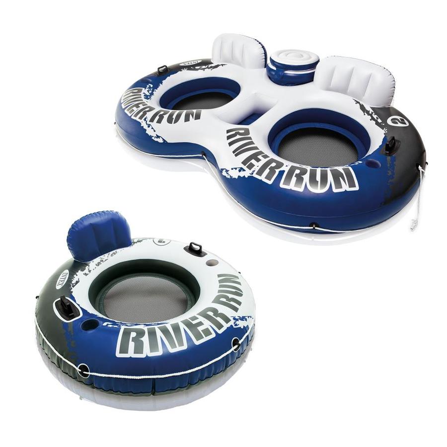 Intex River Run Inflatable 2 Person Pool Tube Float With Cooler