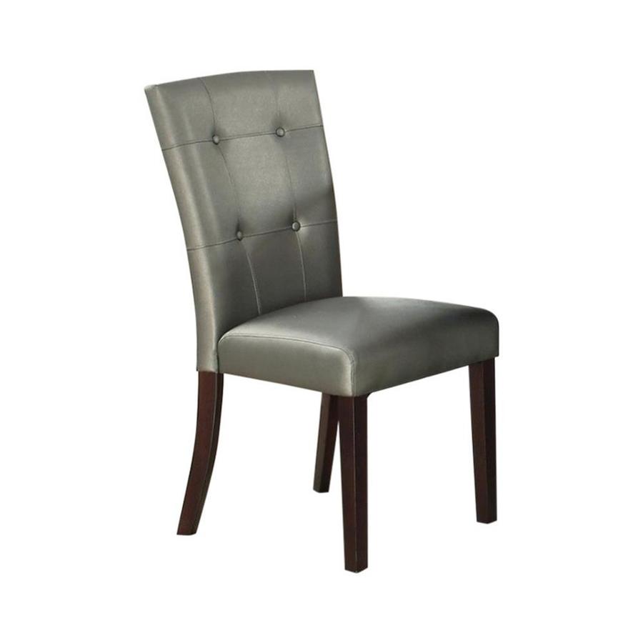 Benzara Set Of 2 Contemporary Faux Leather Upholstered Side Chair Wood Frame In The Dining Chairs Department At Lowes Com