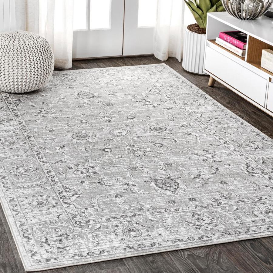 JONATHAN Y Modern Persian 3 x 5 Light Grey Indoor Border Area Rug in