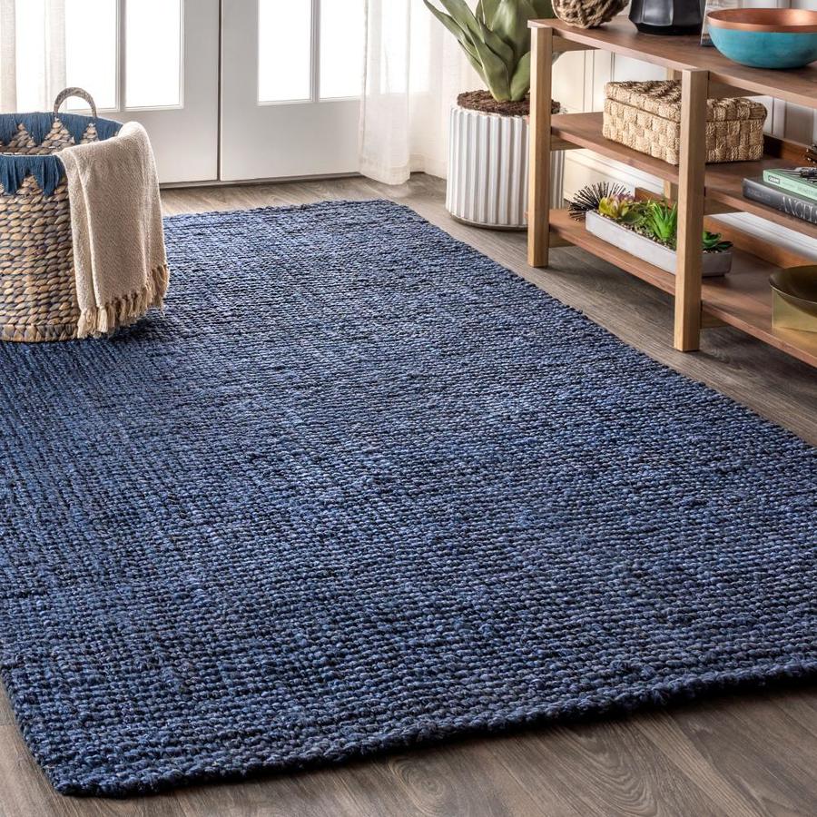 JONATHAN Y Natural Fiber 3 x 5 Navy Indoor Solid Handcrafted Area Rug