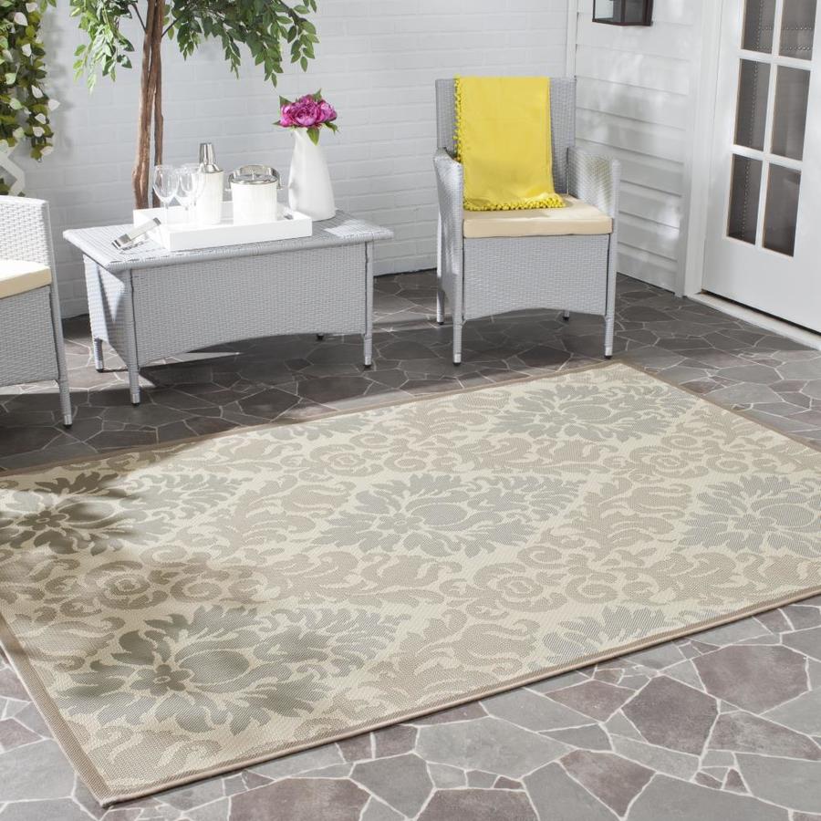 Safavieh Courtyard Lyford 4 x 6 Beige/Dark Beige Indoor/Outdoor Damask