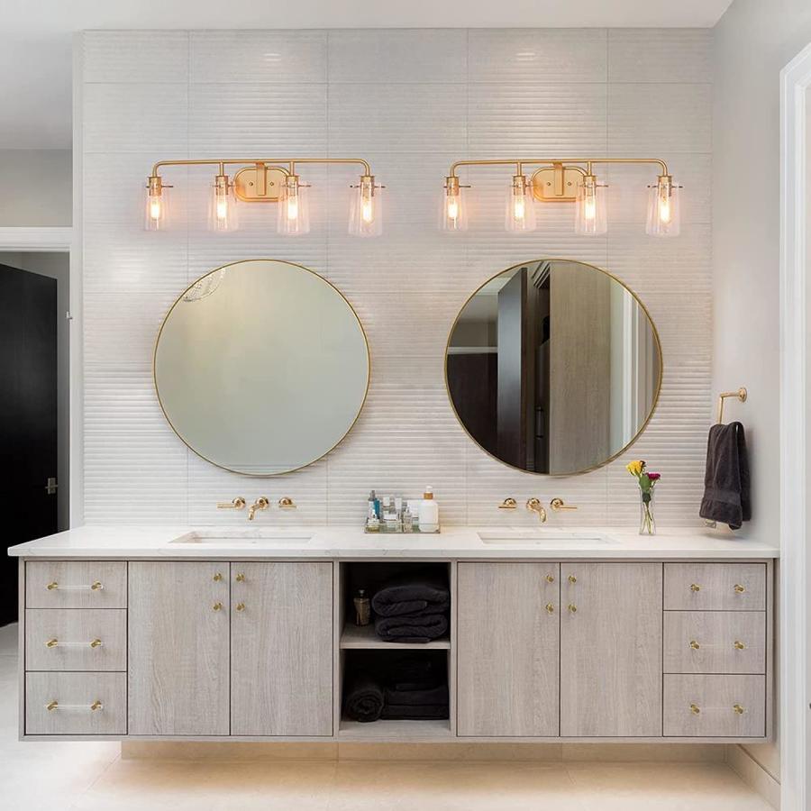 New World Decor Idea 4 Light Gold Modern Contemporary Vanity Light In The Vanity Lights Department At Lowes Com