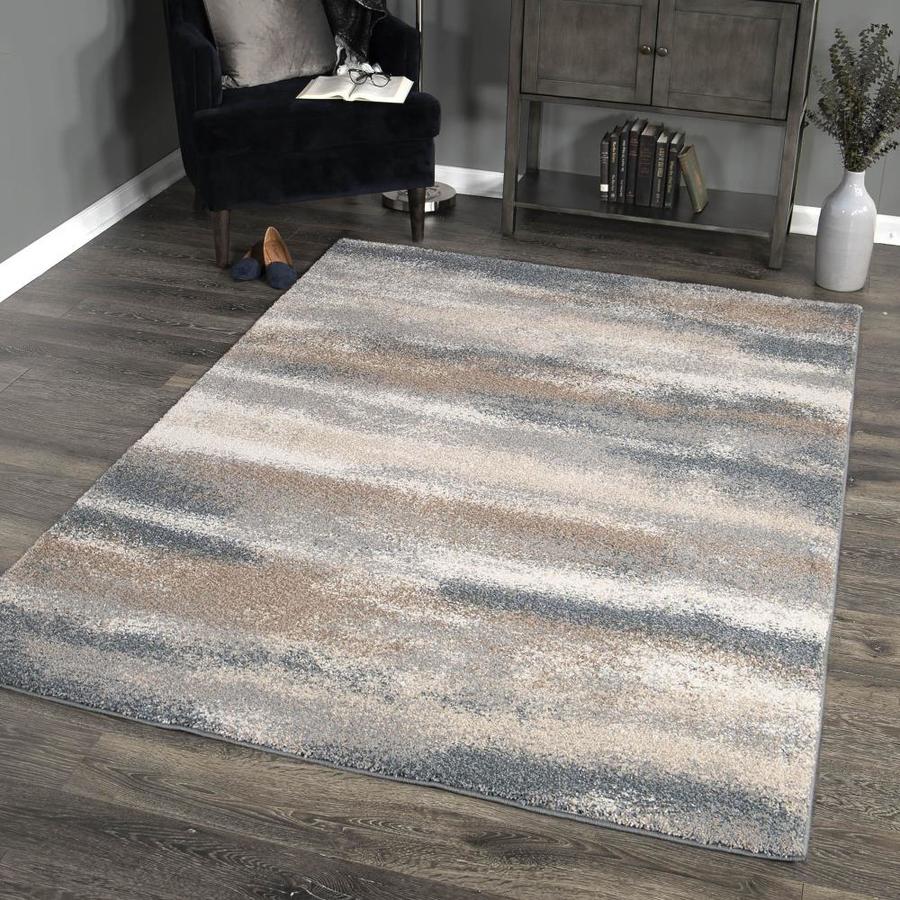 Armen Living Brookfield Contemporary 5x8 Area Rug in MultiColor at