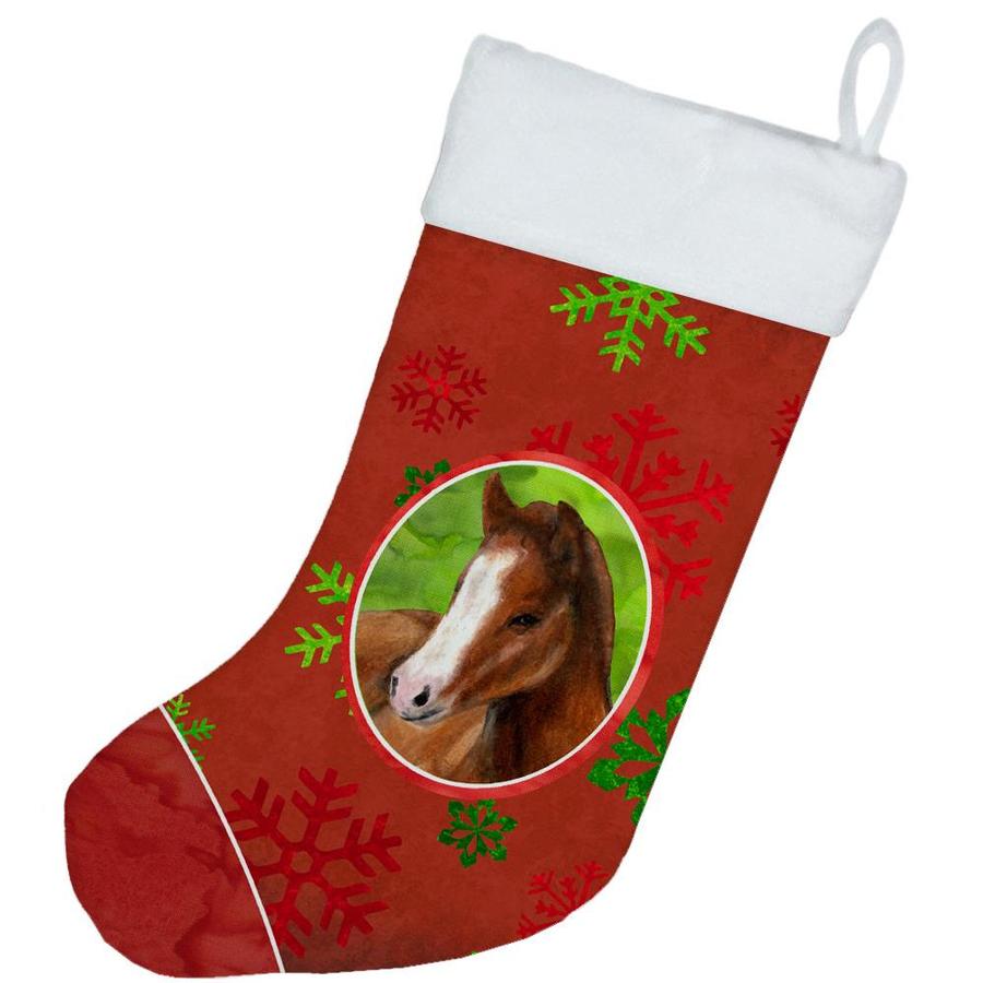 Caroline's Treasures Horse Foal Red Snowflakes Holiday Christmas ...