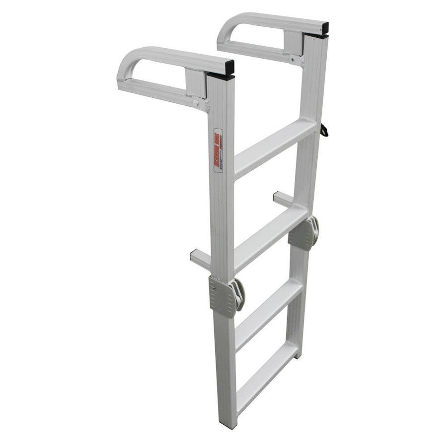 Extreme Max Aluminum 4 Step Compact Folding Pontoon Boarding Ladder In The Boat Dock Ladders Department At Lowes Com