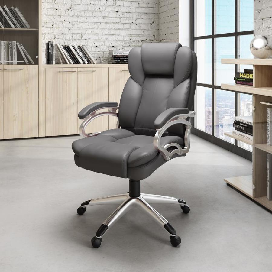 CorLiving Workspace Steel Grey Contemporary Adjustable Height Swivel