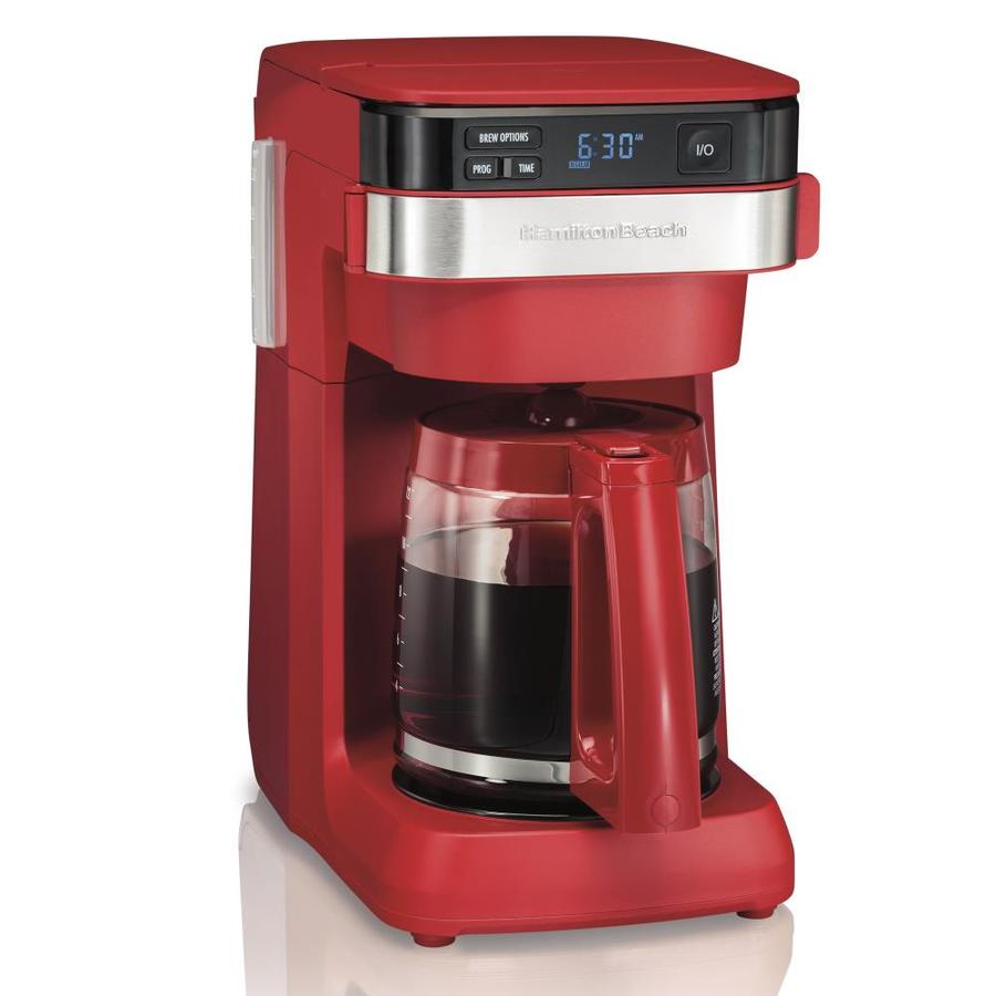 red coffee maker