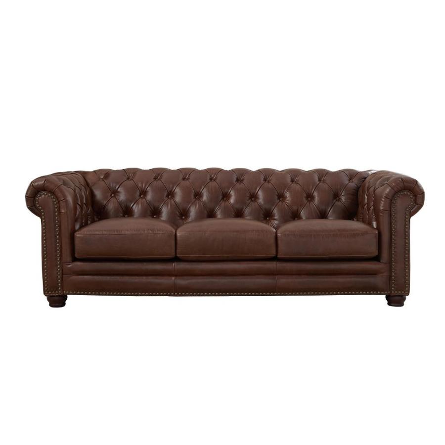 Cognac Brown Hydeline Aliso 100/% Full Top Grain Waxy Leather Sofa Couch