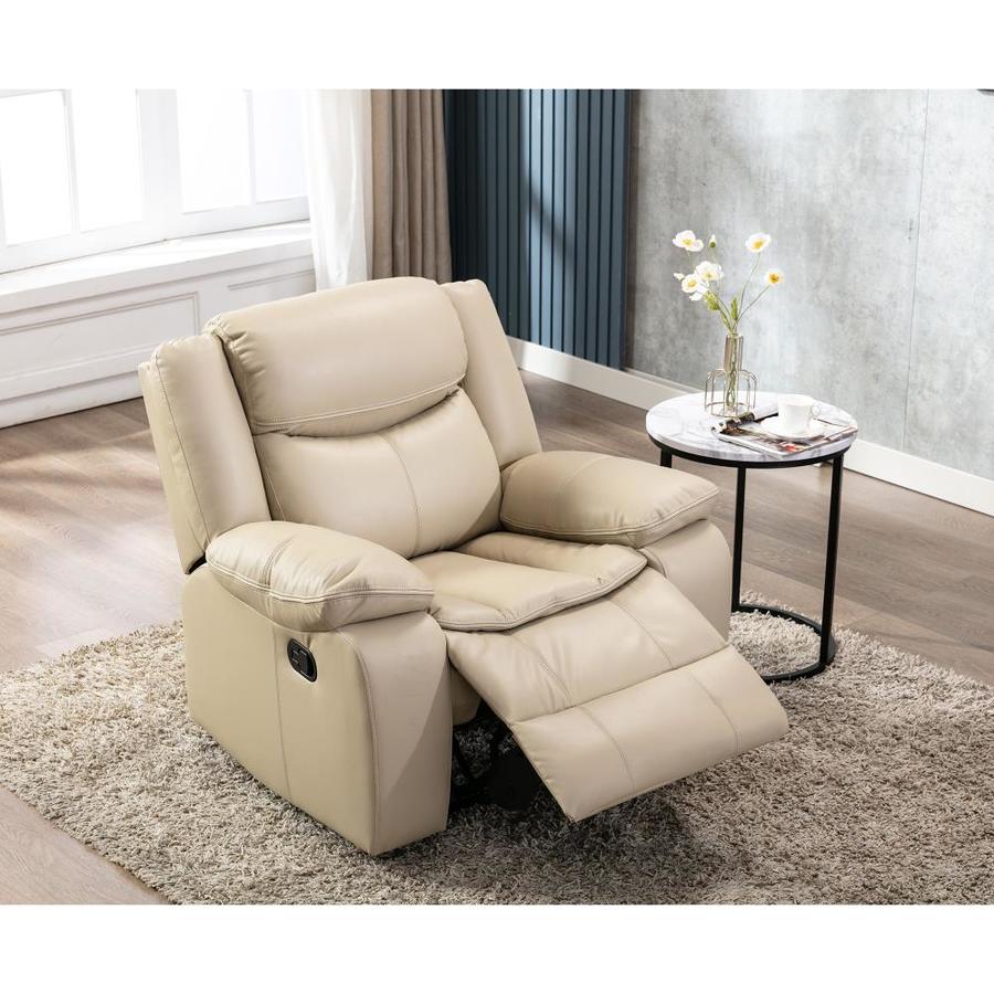 Clihome Beige Pu Leather Electric Massage Power Lift Chair Recliners With Usb Port And Side 5877