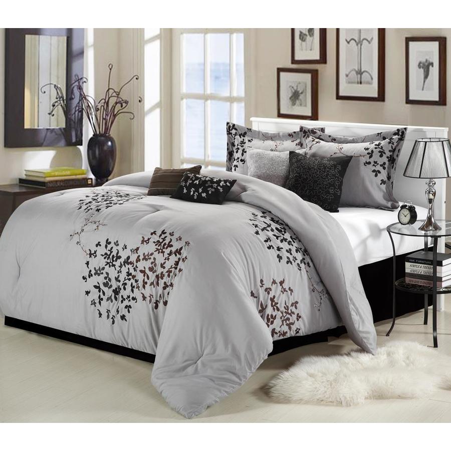 Chic Home Design Cheila 8-Piece Silver Queen Comforter Set in the