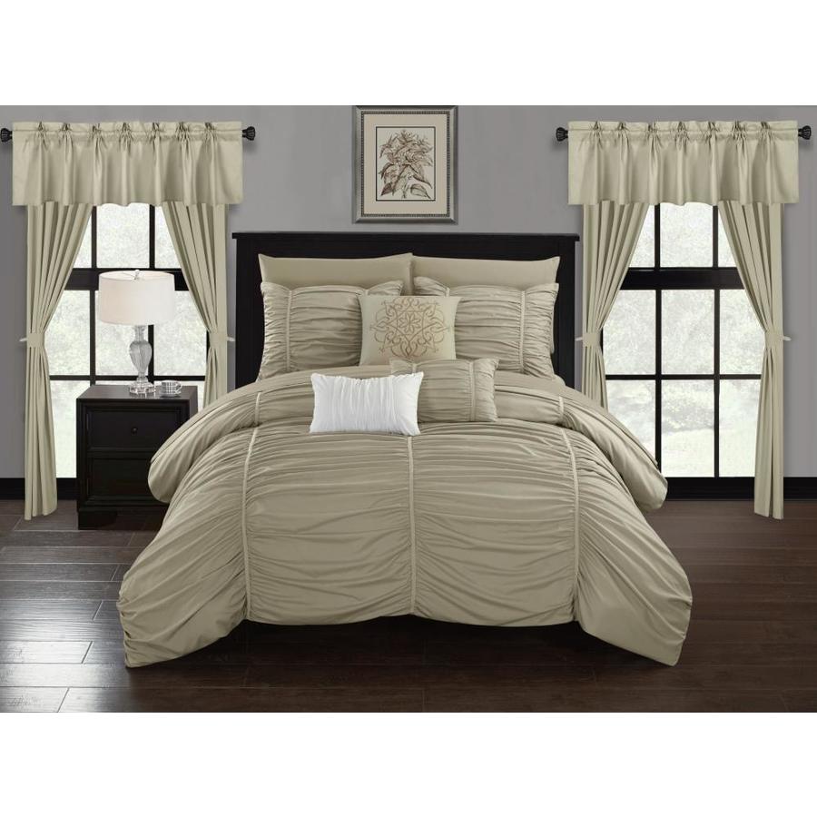 Chic Home Design Avila 20-Piece Beige Queen Comforter Set in the