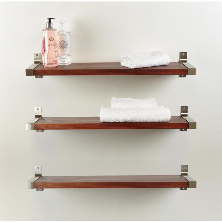 BrandtWorks 3 Piece Industrial Modern Wood Wall Shelf Set 20in in the