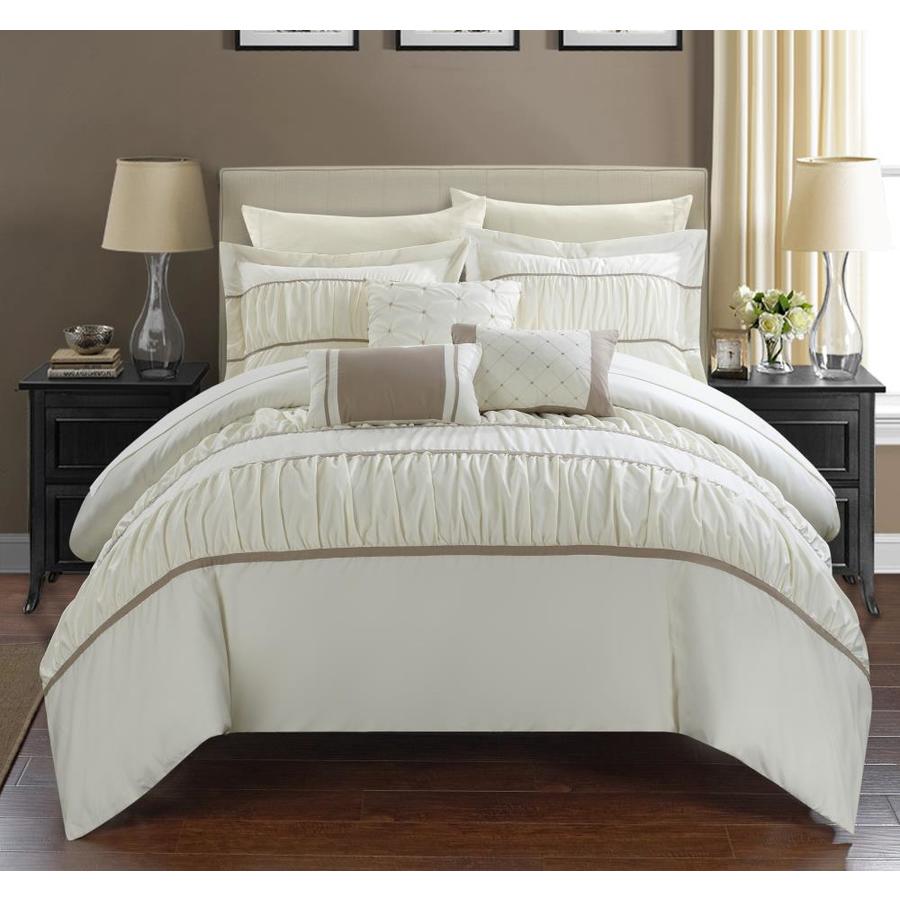 Chic Home Design Cheryl 10 Piece Beige King Comforter Set In The