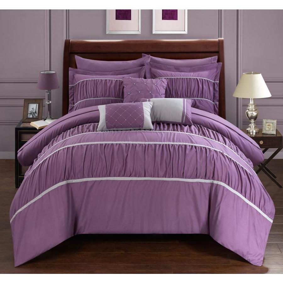 Chic Home Design Cheryl Plum King 10pc Comforter Set in the Bedding