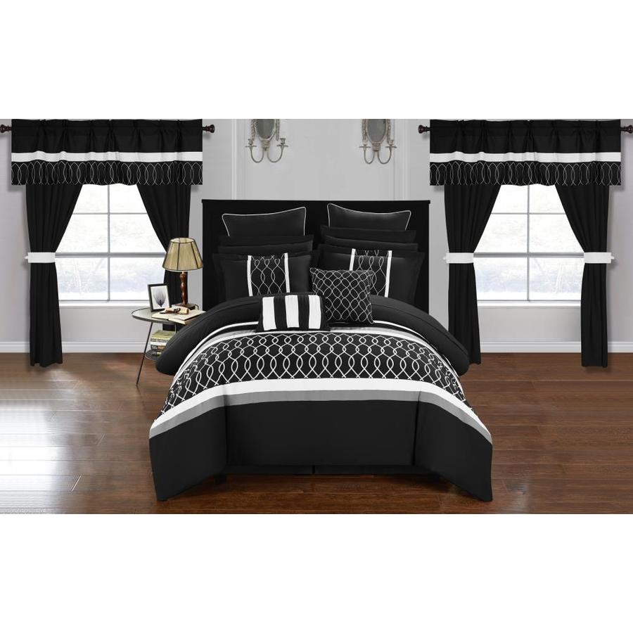 Chic Home Design Dinah 24-Piece Black Queen Comforter Set in the