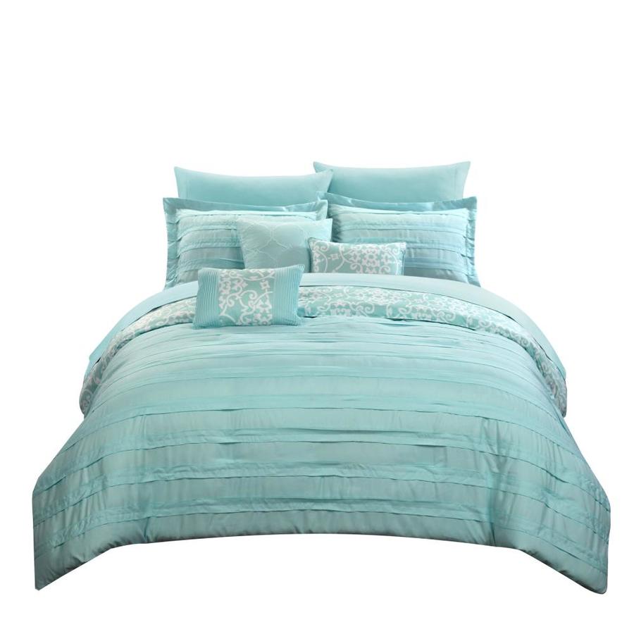 Lea Aqua Queen 10pc Comforter Set 