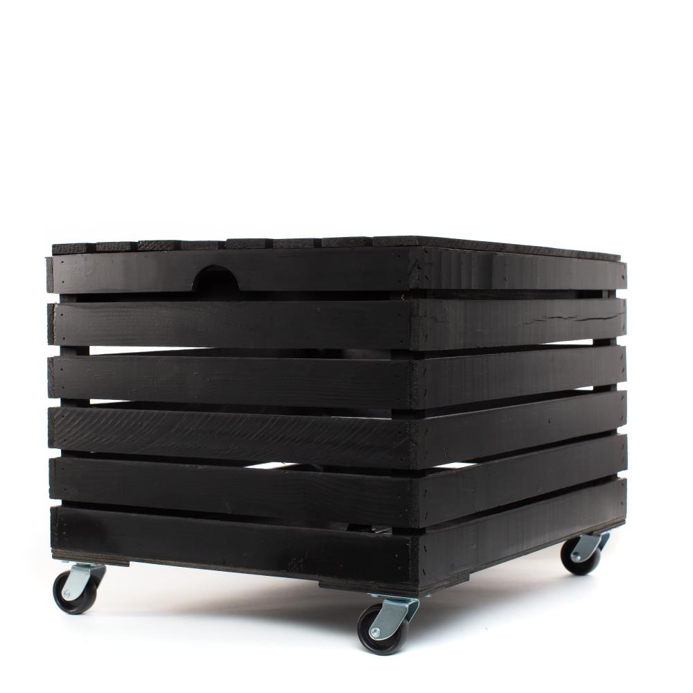 At Home On Main Handmade Wood File Cabinet Storage Box With Wheels Black In The File Cabinets Department At Lowes Com