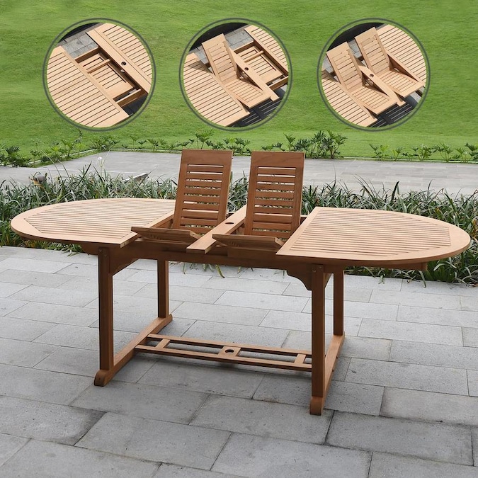 Cambridge Casual Auburn Oval Extendable Outdoor Dining Table 43.25-in W