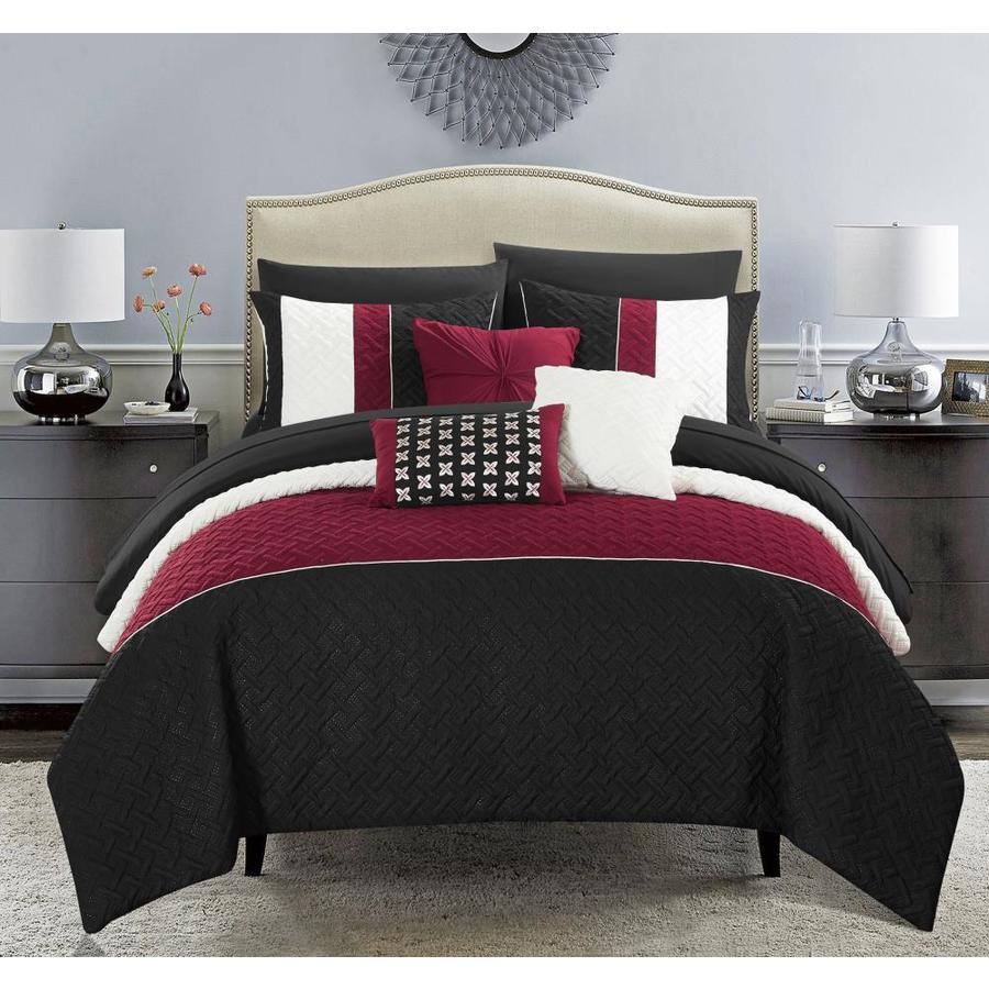 Chic Home Design Osnat 10-Piece Black King Comforter Set in the Bedding