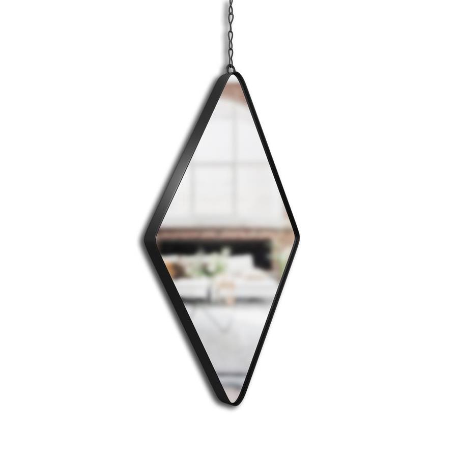 Umbra Dima 11.25in L x 6.88in W Diamond Black Framed Wall Mirror in