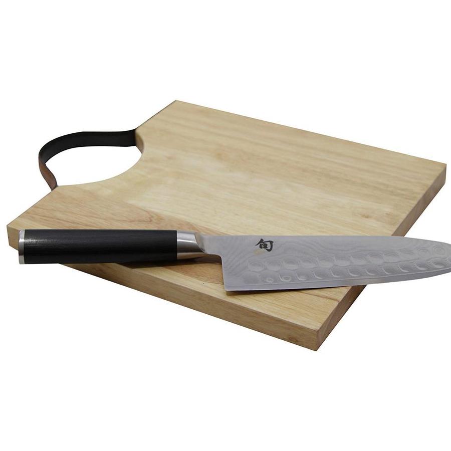 Casa Bellante Acacia Cutting Board With Leather Handle In The Cutting