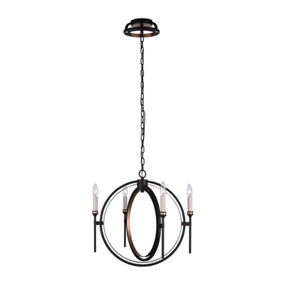 CWI Lighting Aurea 4-Light Golden Brown Transitional Chandelier CWI Lighting Aurea 4-Light Golden Brown Transitional Chandelier