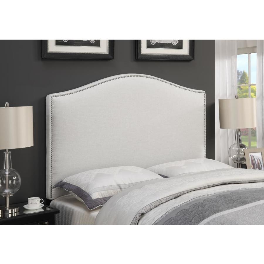 HomeFare White King/Cal King Polyester Upholstered Headboard in the