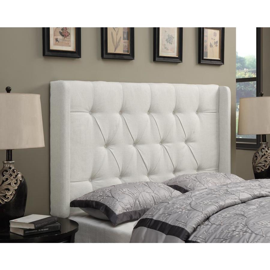 HomeFare Linen White Full/Queen Polyester Upholstered Headboard in the