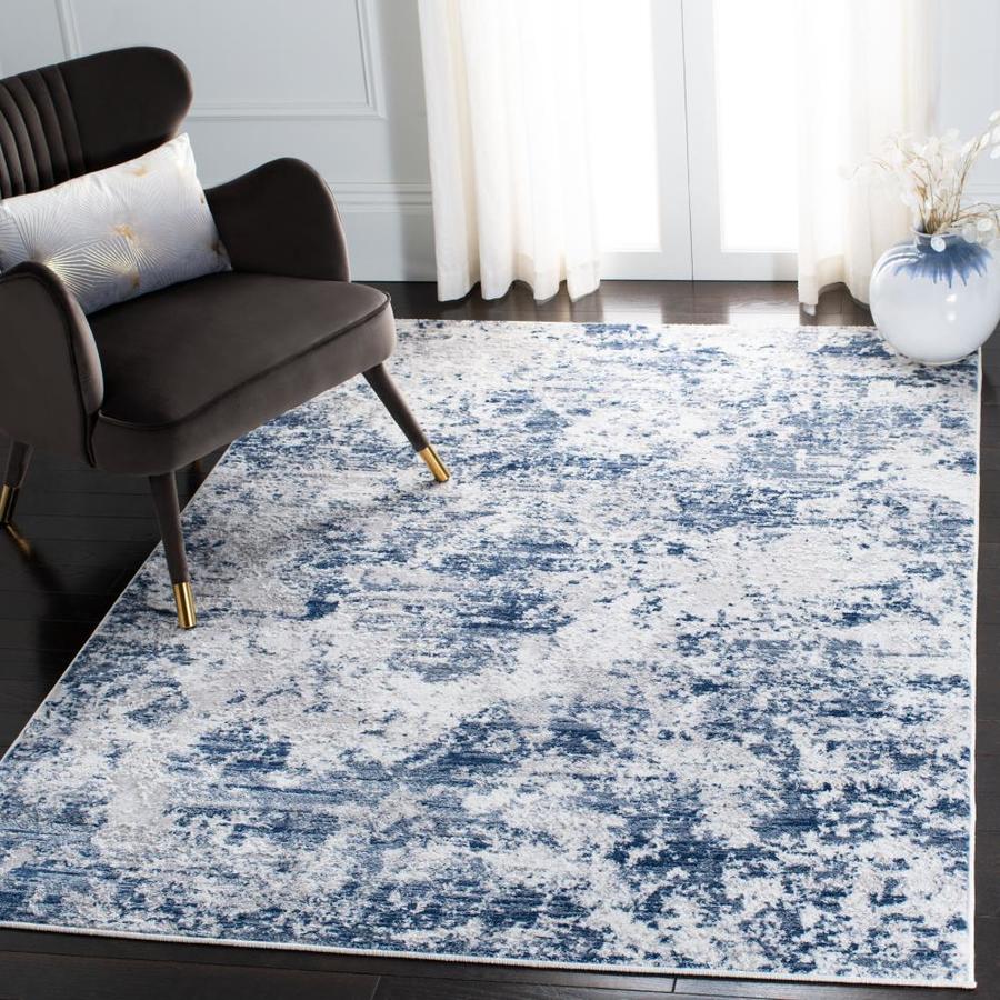 Safavieh Amelia Marche 9 x 12 Navy/Gray Abstract Area Rug in the Rugs