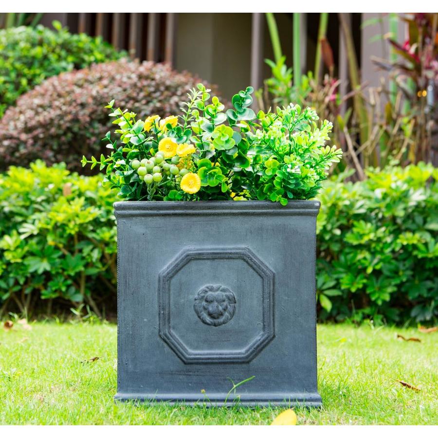 KANTE 10.2-in W X 10.2-in H Antique Gray Concrete In The Pots ...