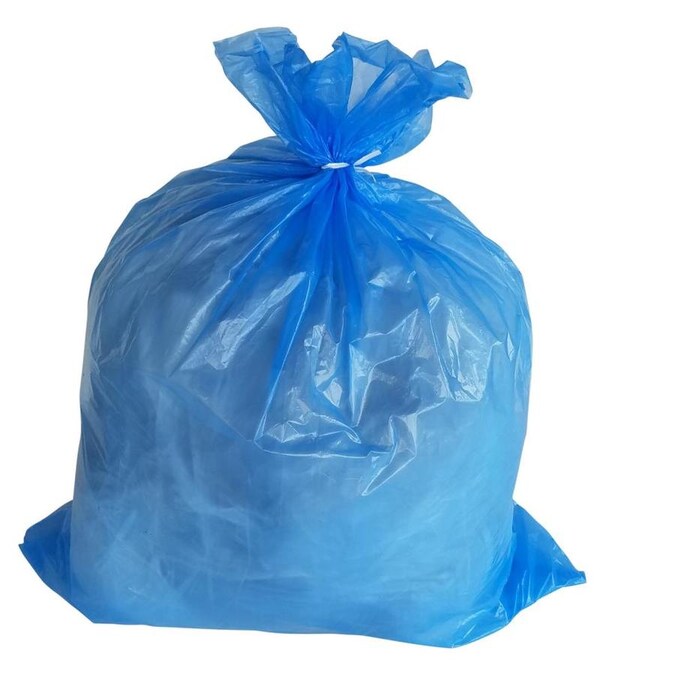 PlasticMill 100-Pack 40-Gallon Blue Outdoor Plastic Recycling Trash Bag in the Trash Bags ...