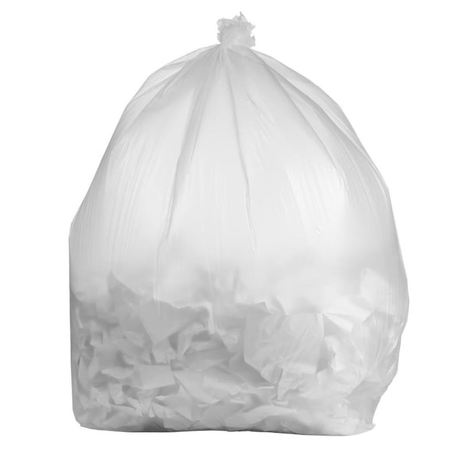 PlasticMill 50-Pack 55-Gallon Clear Outdoor Plastic Construction Trash Bag in the Trash Bags ...