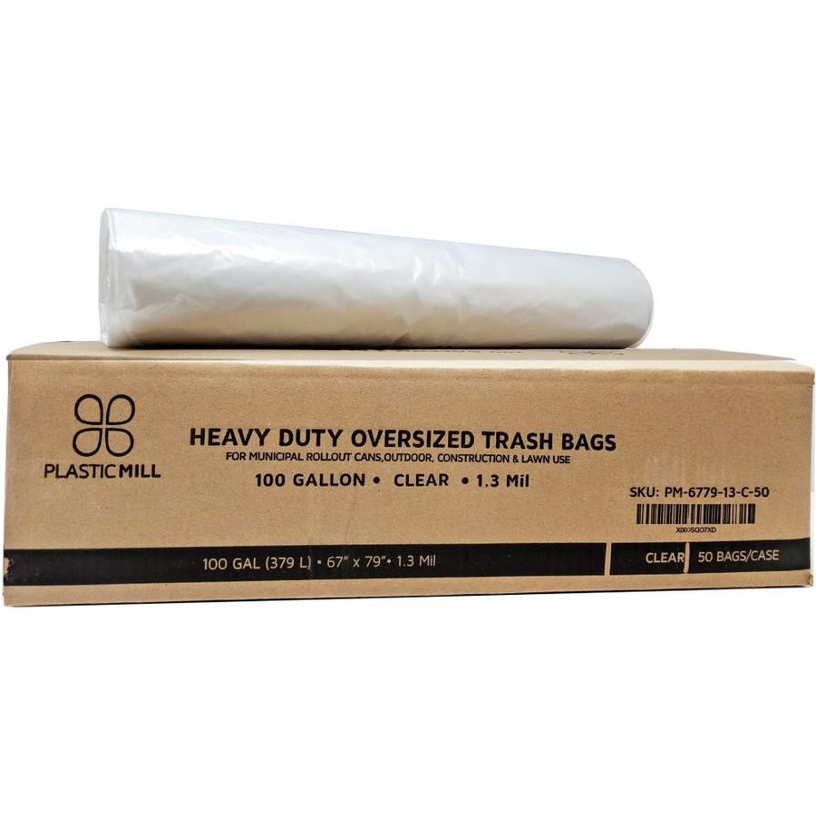 extra large clear plastic trash bags