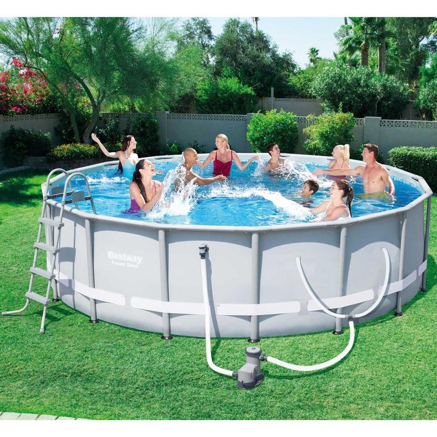 Bestway 16 ft x 16 ft x 48 in Round Above Ground Pool in the Above Ground Pools department at 