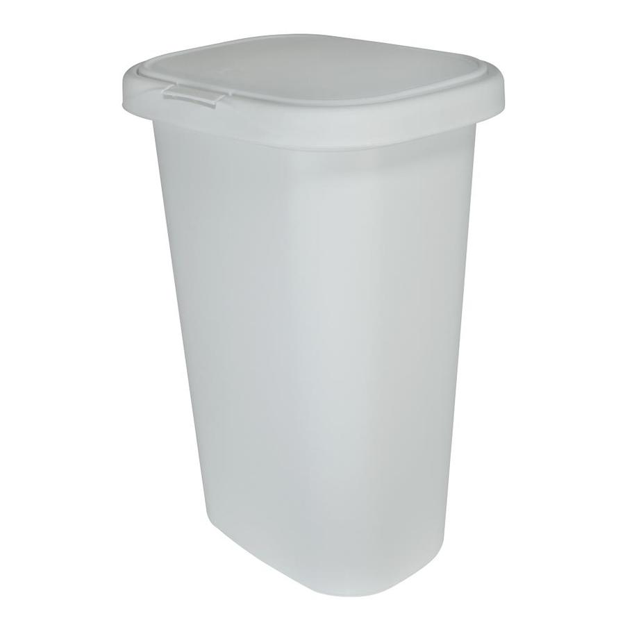 Rubbermaid 13 Gallon White Plastic Trash Can With Lid In The Trash Cans Department At 