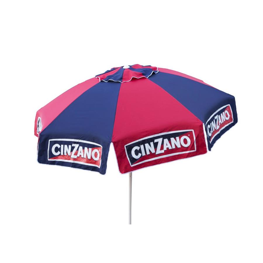 Destinationgear 8 Ft Octagon Red And Blue With White Aluminum Frame Push Button Tilt Market Patio Umbrella In The Patio Umbrellas Department At Lowes Com