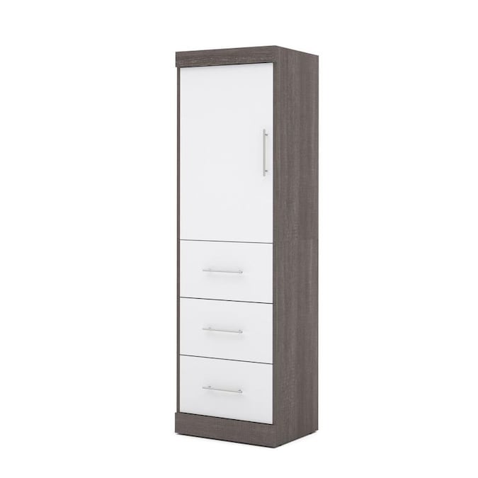 Bestar Nebula 25-in Storage unit with door and drawers in Bark Gray and ...