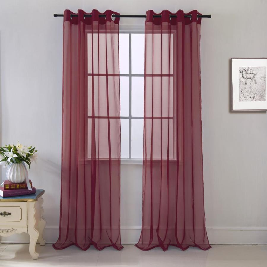 burgundy voile panels