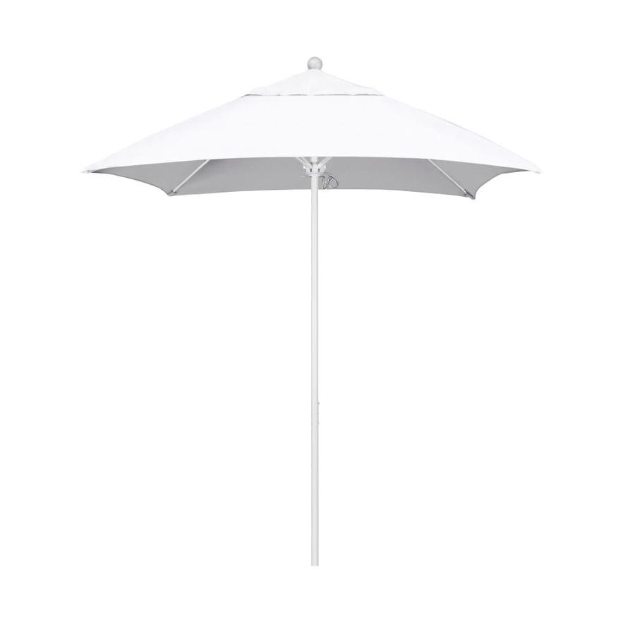 California Umbrella 6 Ft Square Natural With Matted White Aluminum Frame No Tilt Market Patio Umbrella In The Patio Umbrellas Department At Lowes Com